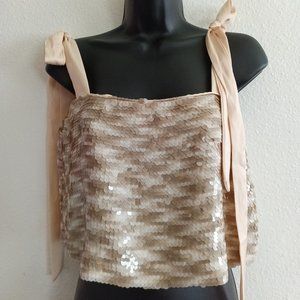 NBD Sequin Top Sequin Ivory Large NWT